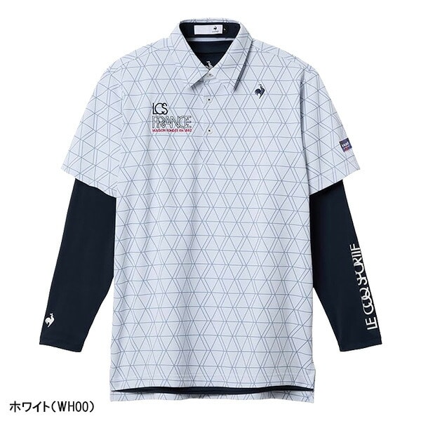 ルコックスポルティフ ゴルフ インナー付き半袖シャツ 半袖ポロシャツ 長袖インナーシャツ セット メンズ LG5FTZ00M トップス ゴルフウェア 2025年秋冬モデル le coq sportif golf 春夏ウェア 秋冬ウェア