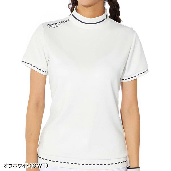 【レディース】マリ・クレール 半袖 モックネックシャツ カットソー 734-600 marie claire マリクレール 734600 2024年秋冬モデル 秋冬ウェア 春夏ウェア 女性用