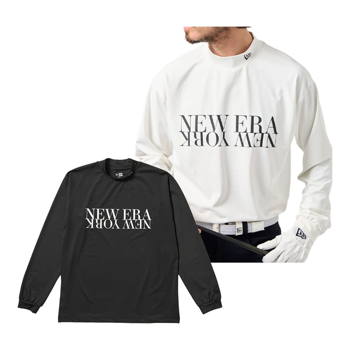 ニューエラ ゴルフ 長袖 ミッドネック ベアTシャツ NEW ERA NEW YORK 14669861/14669862 ゴルフウェア トップス 2025年秋冬モデル NEWERA GOLF
