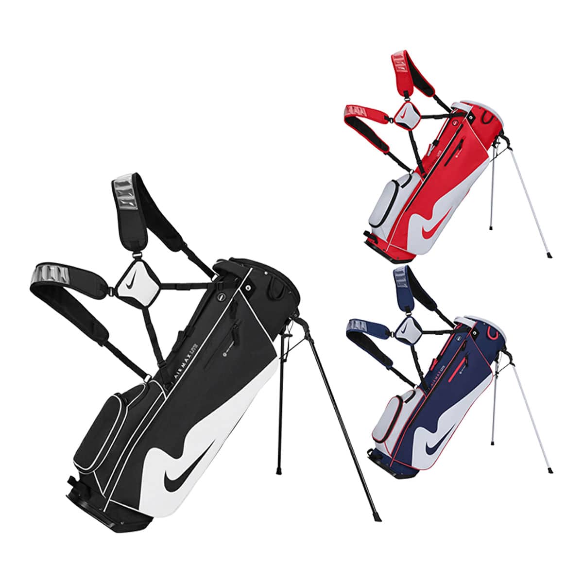 ナイキ ゴルフ 9.0型 エアマックス ライト スタンド キャディバッグ GF3018 ゴルフバッグ スタンドタイプ 2025年秋冬モデル NIKE GOLF