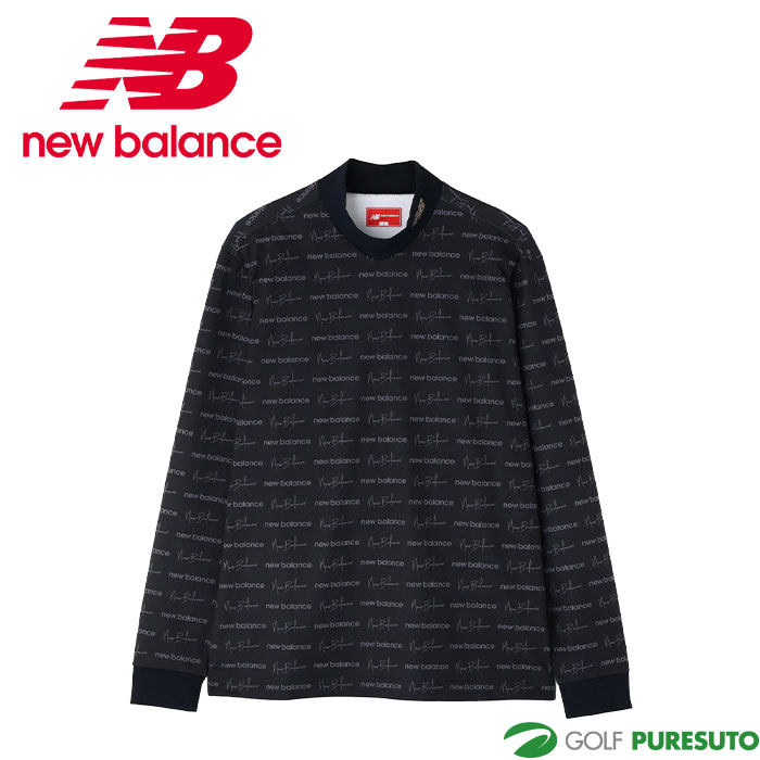 ニューバランス ゴルフ ロゴラッピングペーパー柄 長袖 モックネック プルオーバー 012-5267004 ゴルフウェア トップス 2025年秋冬モデル Newbalance GOLF