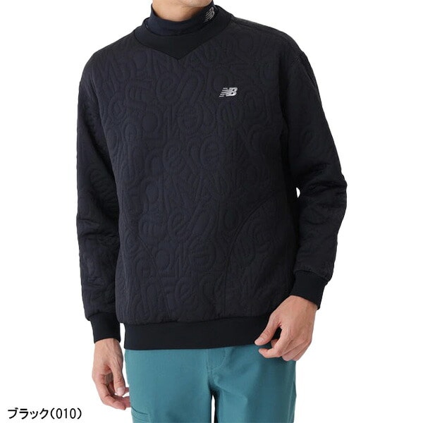 ニューバランス ゴルフ 長袖 クルーネック プルオーバー フローティングロゴキルト テクスチャー メンズ 012-5262003 2025年秋冬モデル New Balance Golf 秋冬ウェア トップス トレーナー ゴルフウェア