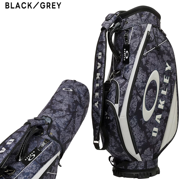オークリー ゴルフ 9.5型 Skull Golf Bag 18.0 カートキャディバッグ FOS901967 カートタイプ ゴルフバッグ ネームプレート刻印無料! 2025年春夏モデル OAKLEY GOLF - BLACK/GREY