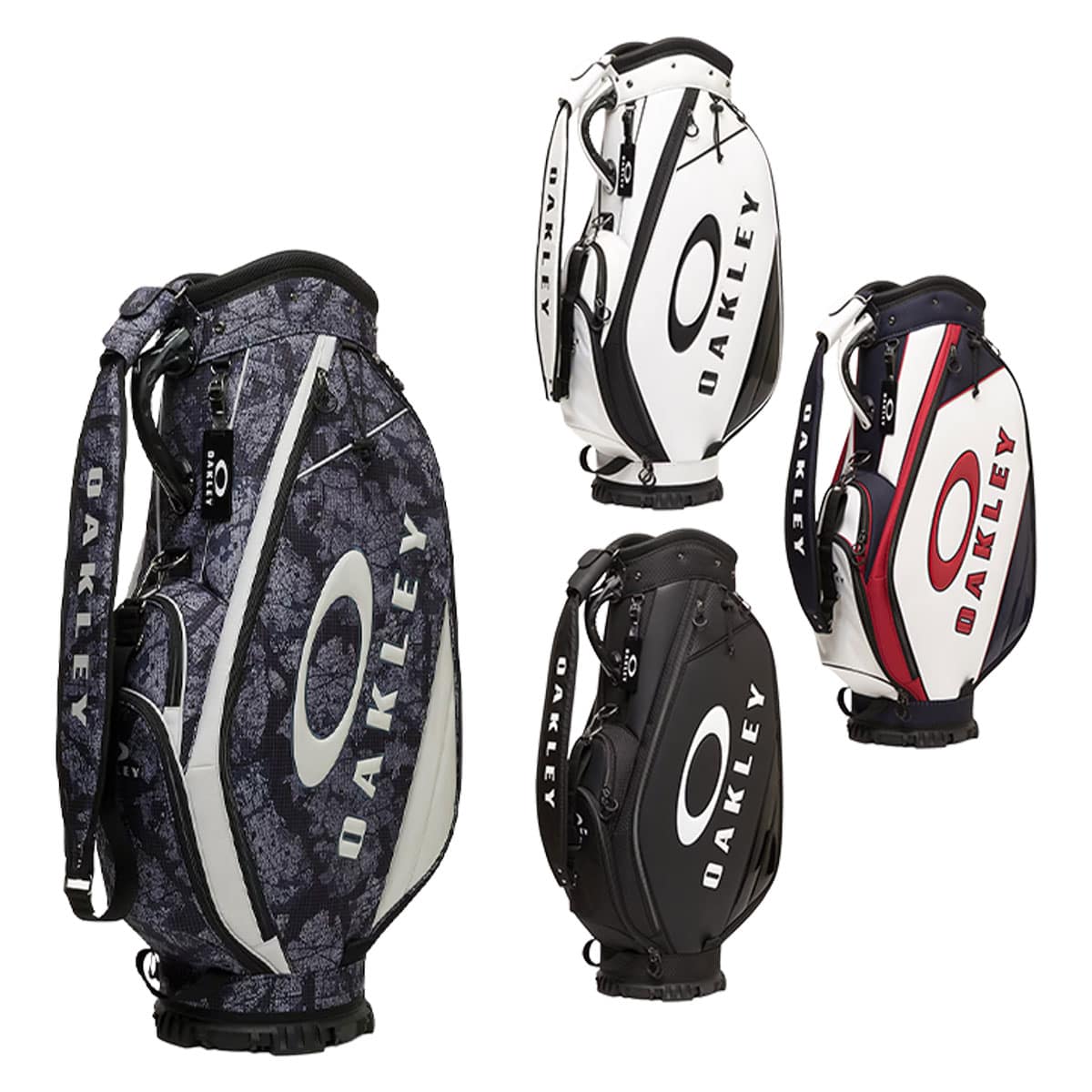 オークリー ゴルフ 9.5型 Skull Golf Bag 18.0 カートキャディバッグ FOS901967 カートタイプ ゴルフバッグ ネームプレート刻印無料! 2025年春夏モデル OAKLEY GOLF - BLACK/GREY