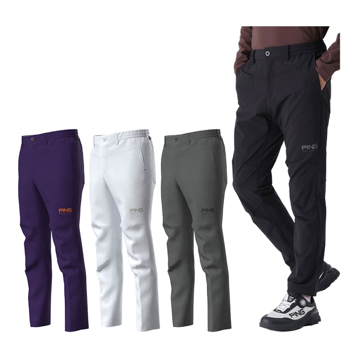 ピン ゴルフ 全方向ストレッチ コーデュラテーパード パンツ 621