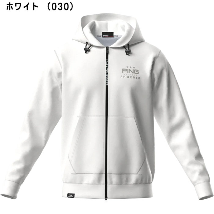 ピン ゴルフ ダンボールニット フルジップ スウェット フーディ 621-5262001 ゴルフウェア トップス 2025年秋冬モデル PING GOLF Lサイズ ホワイト (030)