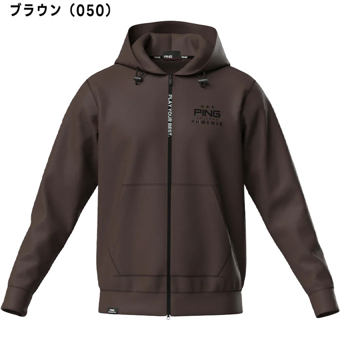 ピン ゴルフ ダンボールニット フルジップ スウェット フーディ 621-5262001 ゴルフウェア トップス 2025年秋冬モデル PING GOLF Lサイズ ホワイト (030)