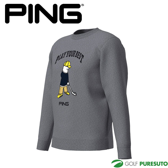 ピン ゴルフ Mr.PING ジャカード クルーネック ニット プルオーバー 621-5270902 ゴルフウェア トップス 2025年秋冬モデル PING GOLF