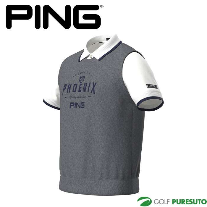 ピン ゴルフ デニムライクニット／カノコ レイヤード ツインニット 621-5274900 ゴルフウェア トップス 2025年秋冬モデル PING GOLF