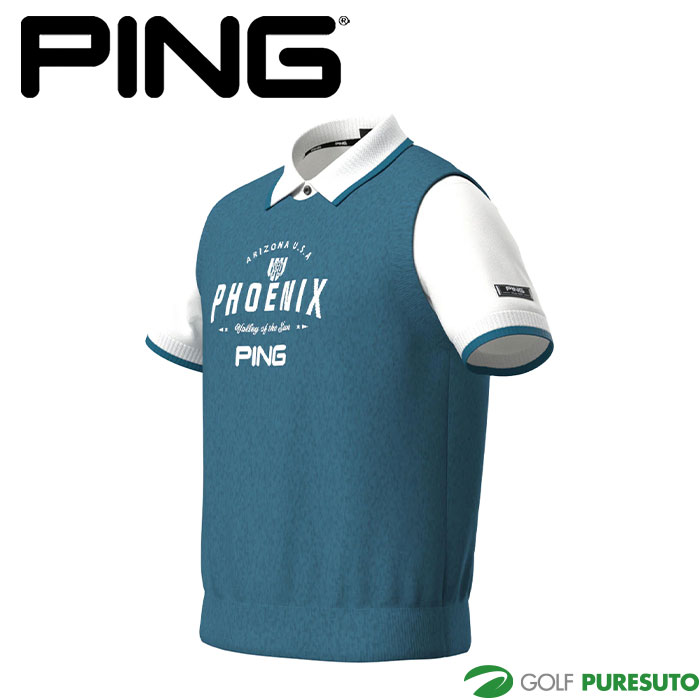 ピン ゴルフ デニムライクニット／カノコ レイヤード ツインニット 621-5274900 ゴルフウェア トップス 2025年秋冬モデル PING GOLF