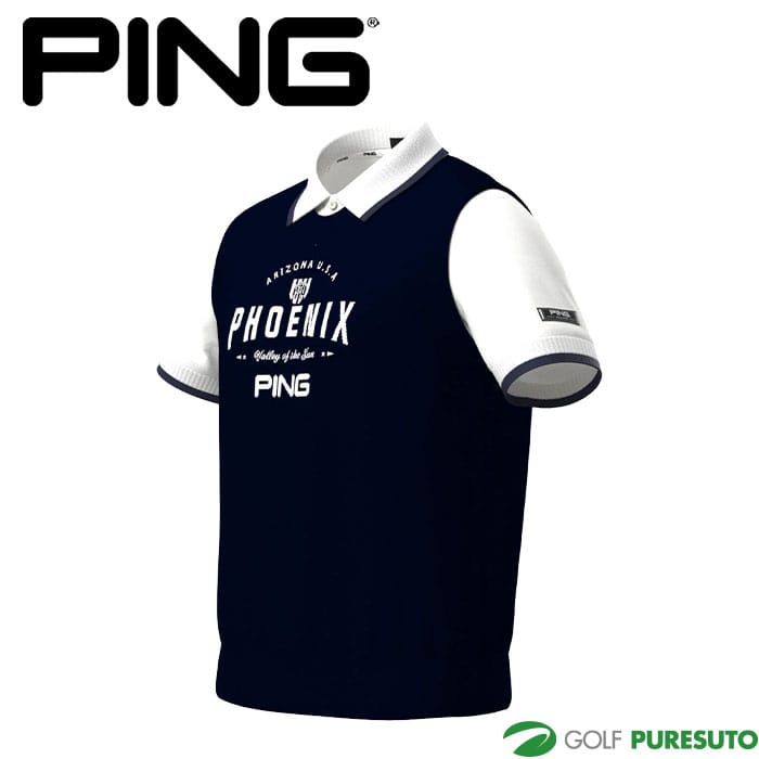 ピン ゴルフ デニムライクニット／カノコ レイヤード ツインニット 621-5274900 ゴルフウェア トップス 2025年秋冬モデル PING GOLF