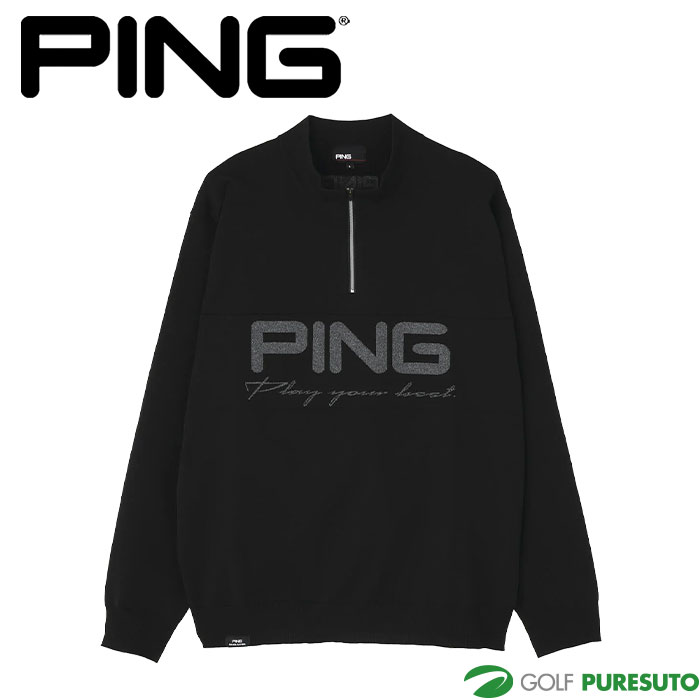 ピン ゴルフ ハーフジップ ハイネック ジャガードニット 621-5275900 ゴルフウェア トップス 2025年秋冬モデル PING GOLF