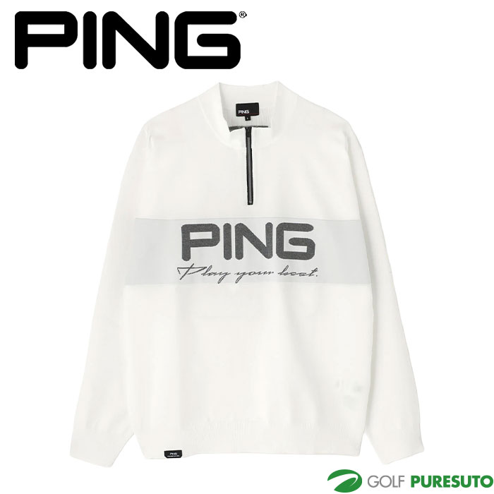 ピン ゴルフ ハーフジップ ハイネック ジャガードニット 621-5275900 ゴルフウェア トップス 2025年秋冬モデル PING GOLF