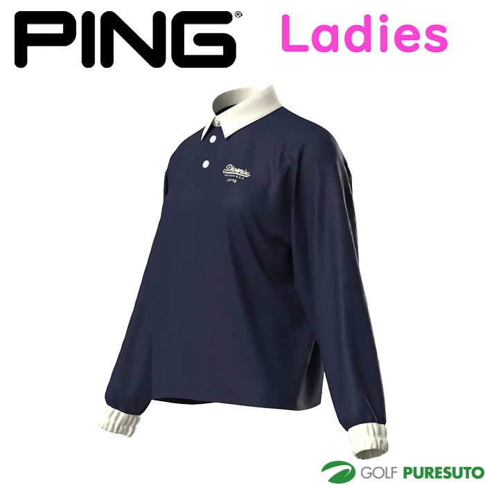 【レディース】ピン ゴルフ ストレッチ 布帛 長袖 プルオーバー シャツ 622-5210801 ゴルフウェア トップス 2025年秋冬モデル PING GOLF