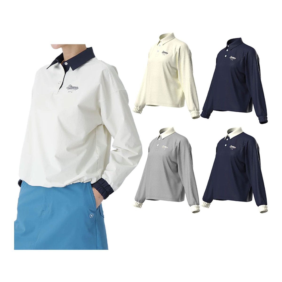 レディース】ピン ゴルフ ストレッチ 布帛 長袖 プルオーバー シャツ