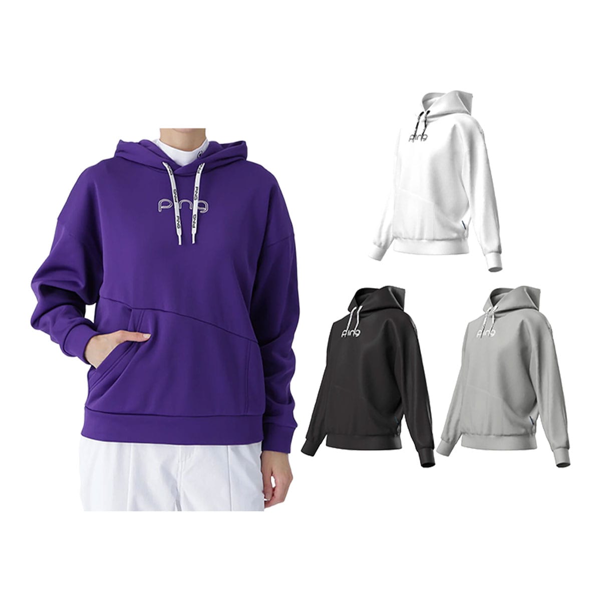 新品 ピン ゴルフ リサイクルスキューバー パーカー ストレッチ ホワイト L 新品 ピン ゴルフ リサイクルスキューバー パーカー ストレッチ