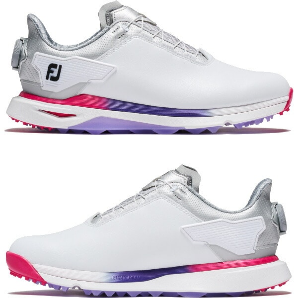 【レディース】フットジョイ ゴルフシューズ FJ プロエスエルエックス ボア スパイクレスシューズ メンズ 98216/98217 ダイヤル式 2024年春夏モデル FOOTJOY Pro SLX BOA BOAシステム搭載 3E相当 女性用 おしゃれ 23.0cm ホワイト/パープル(98216)