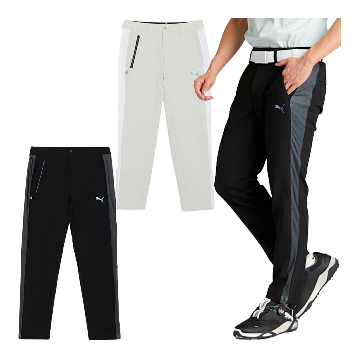 プーマ ゴルフ ロングパンツ PF テック ライン 3D ストレッチ パンツ メンズ 633315 ボトムス ゴルフウェア 春夏モデル PUMA GOLF Mサイズ プーマブラック(01)