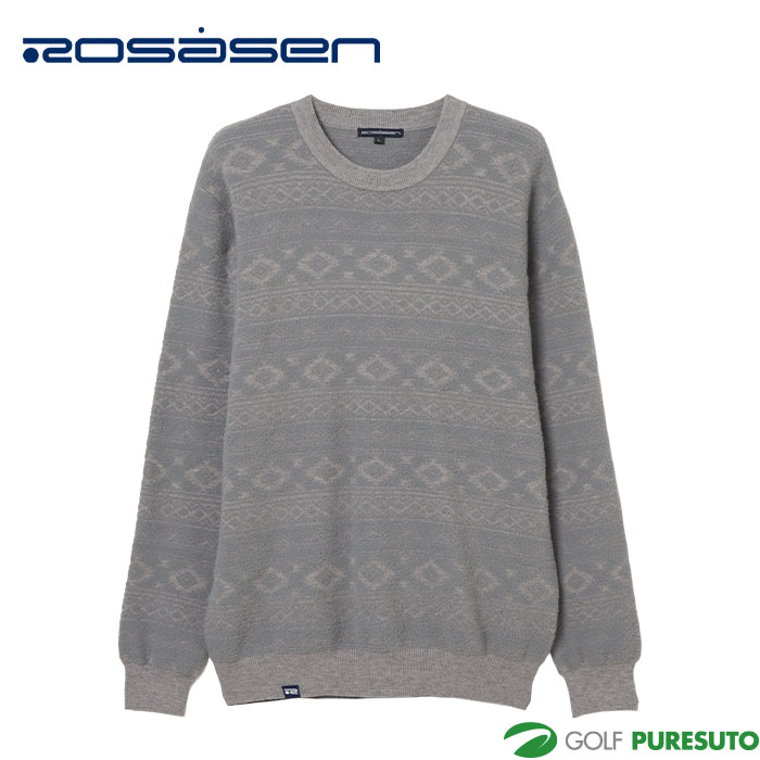 ロサーセン ゴルフ 長袖 モールニット オルテガ柄 セーター 044-14011 ゴルフウェア トップス 2025年秋冬モデル Rosasen GOLF
