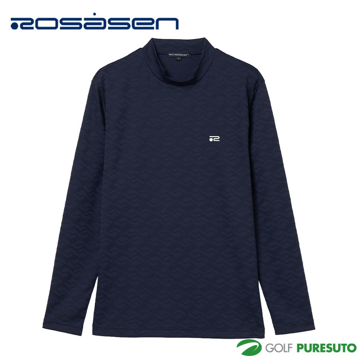 ロサーセン ゴルフ 幾何学柄 ジャカード 長袖 モックネック 044-24812 ゴルフウェア トップス 2025年秋冬モデル Rosasen GOLF