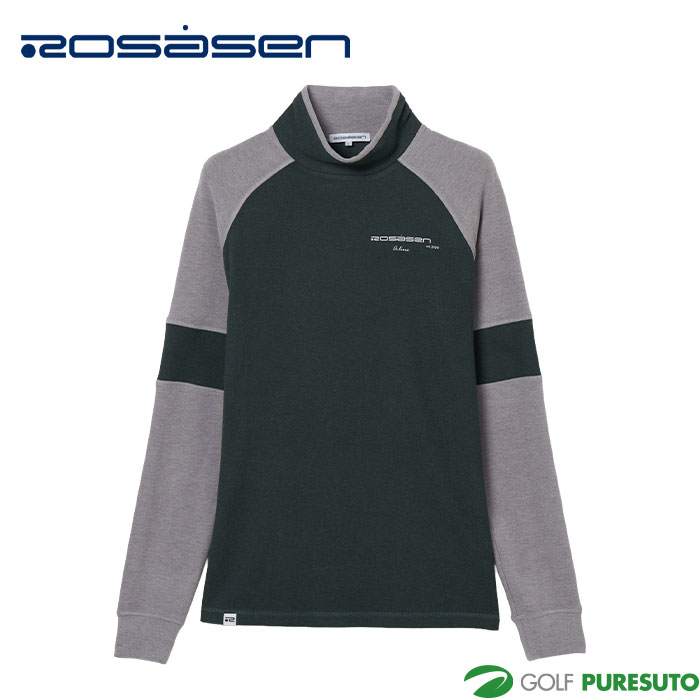 ロサーセン ゴルフ 長袖 A-Line 両面起毛 配色ハイネック プルオーバー 047-24011 ゴルフウェア トップス 2025年秋冬モデル Rosasen GOLF