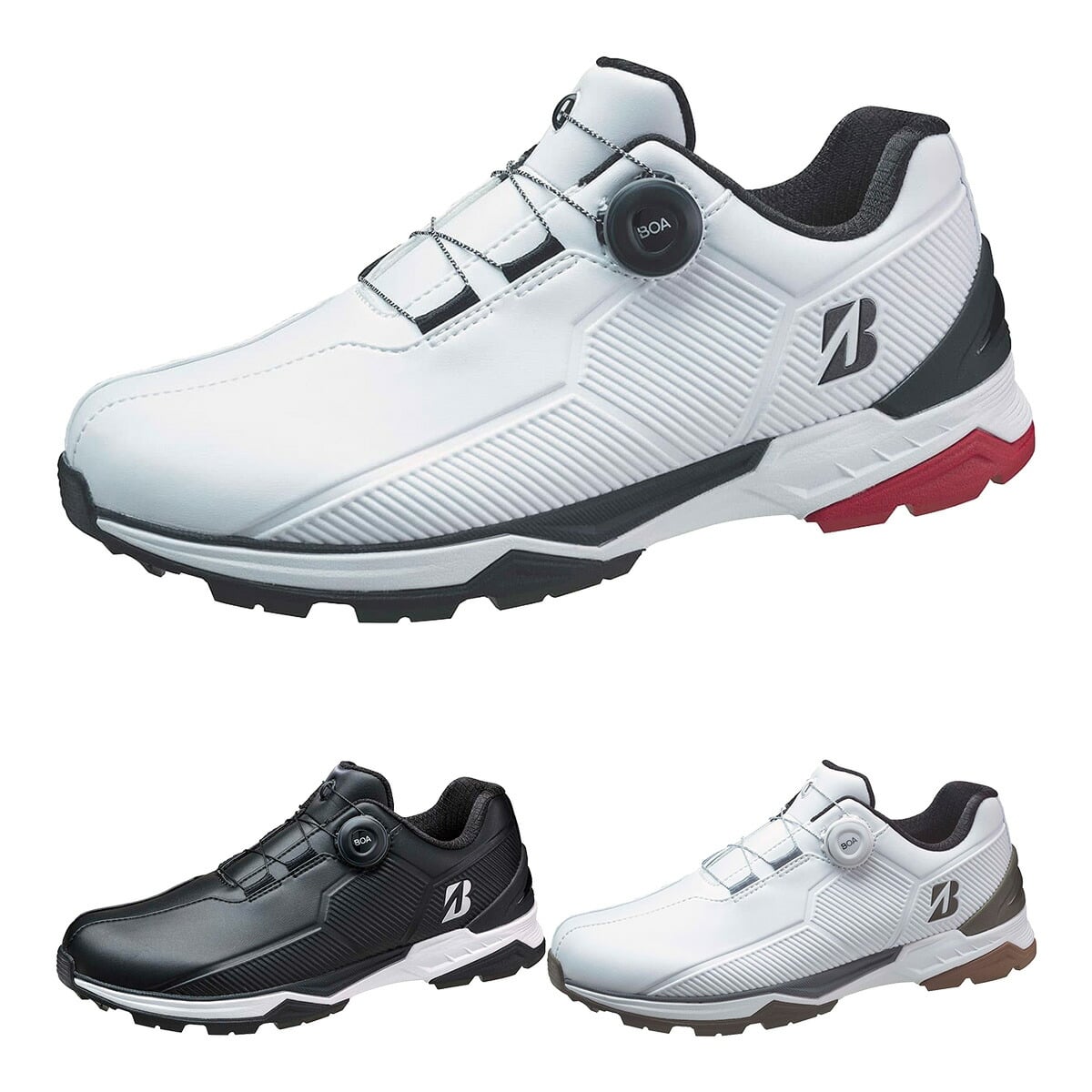 ブリヂストン ゴルフ ゴルフシューズ ゼロ・スパイク バイター ワイド SH2507 4E相当 防水仕様 ボア BOA スパイクレスシューズ 幅広 2025年秋冬モデル BRIDGESTONE GOLF ZSP-BITER WIDE ダイヤル式 27.0cm 白/オリーブ(WL)