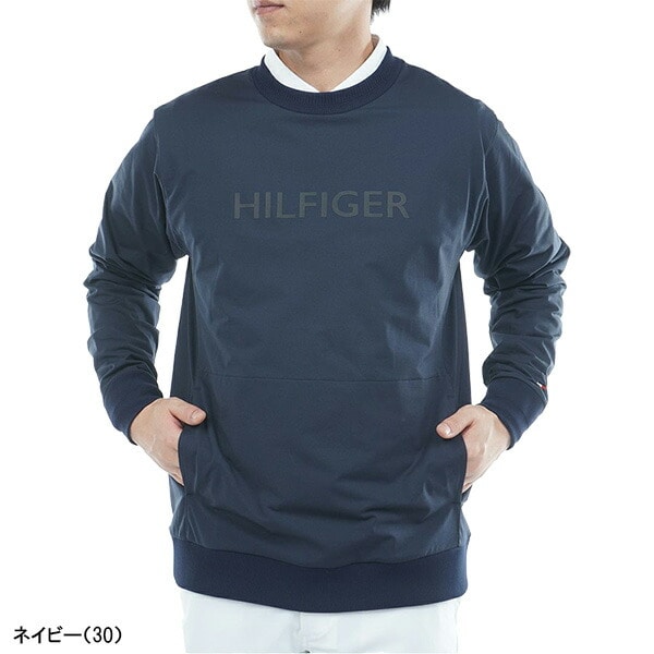 トミー ヒルフィガー ゴルフ 長袖 クルーネックスウェット 防風 メンズ THMA554 トップス ゴルフウェア 2025年秋冬モデル TOMMY HILFIGER 秋冬ウェア プルオーバー スニードジャック