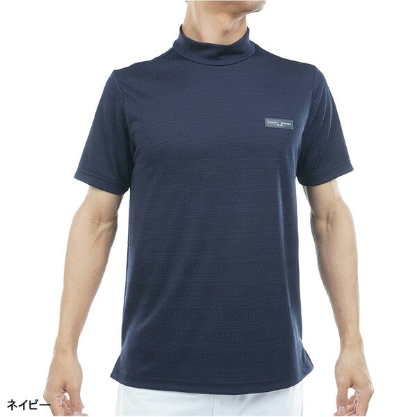 トミー ヒルフィガー ゴルフ 半袖 モックネックシャツ ロゴジャガード メンズ THMA561 トップス ゴルフウェア 2025年秋冬モデル TOMMY HILFIGER 秋冬ウェア 春夏ウェア