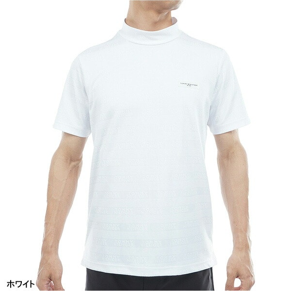 トミー ヒルフィガー ゴルフ 半袖 モックネックシャツ ロゴジャガード メンズ THMA561 トップス ゴルフウェア 2025年秋冬モデル TOMMY HILFIGER 秋冬ウェア 春夏ウェア