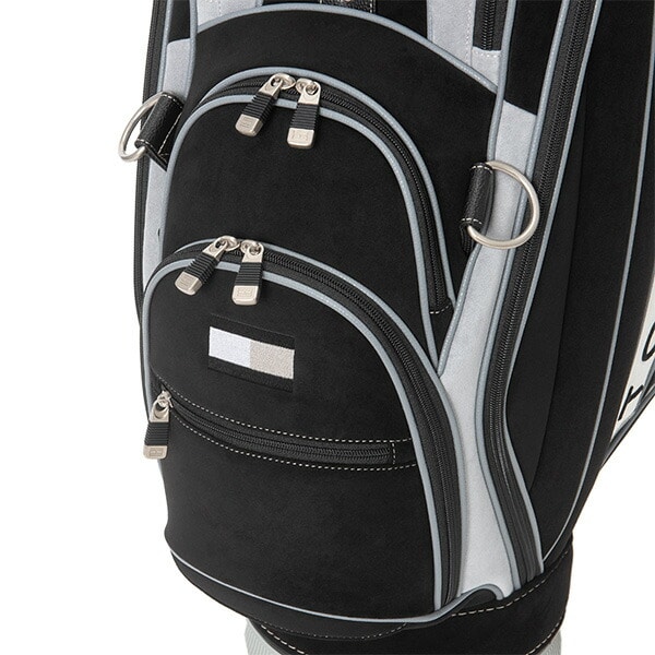 トミーヒルフィガー ゴルフ キャディバッグ 9型 プレミアムフェイス PREMIUM FACE THMG5FCA カートキャディバッグ カートタイプ カート式 2025年秋冬モデル TOMMY HILFIGER トミー ヒルフィガー メンズ レディース ユニセックス - ブラック(10)