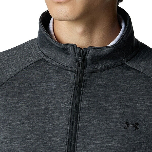 アンダーアーマー 長袖 フルジップ ジャケット UAドライブ ミッドレイヤー メンズ 6007929 ゴルフウェア アウター UNDER ARMOUR 2025年秋冬モデル 秋冬ウェア Lサイズ スティール/スティール(035)