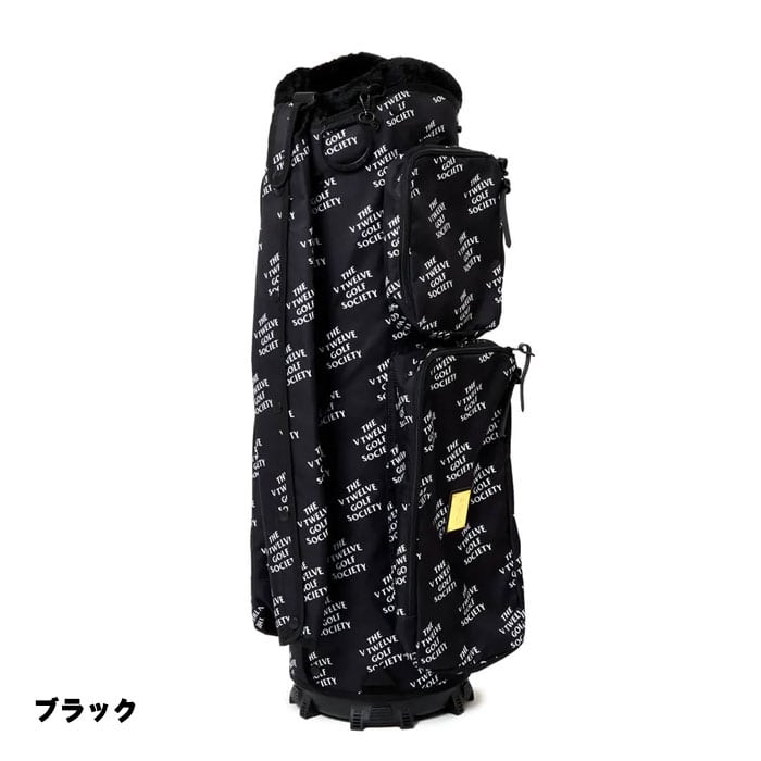 V12 ゴルフ 9.5型 キャディバッグ TVGS 9.5 柄 着せ替え可能 ラップテック Wraptec ロゴデザイン V122220CV01M おしゃれ メンズ レディース ユニセックス【CHM】 - ブラック