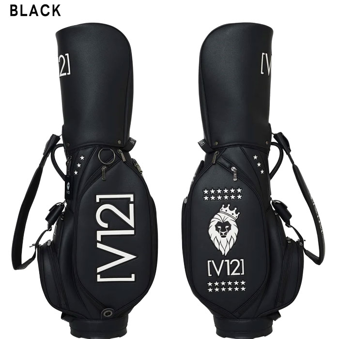 V12 ゴルフ 9.5型 V12 PRO CADDY カートキャディバッグ V122511-CB04 カートタイプ ネームプレート刻印無料! 2025年春夏モデル - BLACK