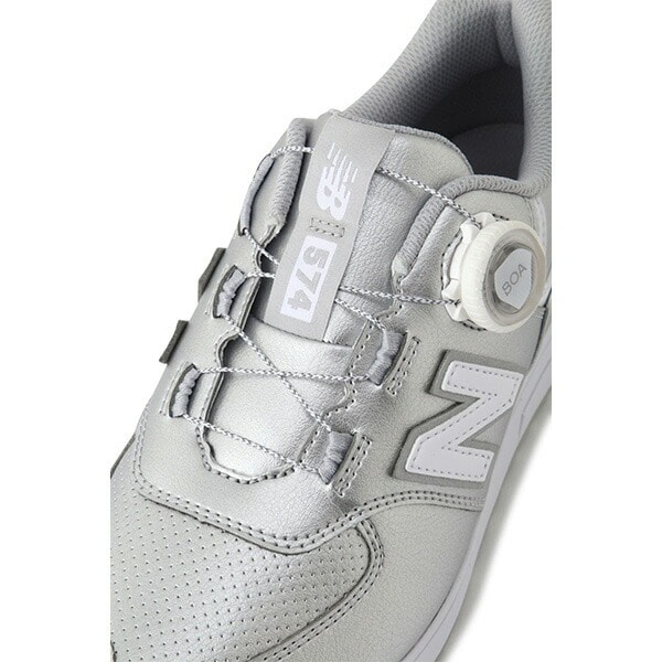 【レディース】ニューバランス ゴルフシューズ 574 v3 SL BOA スパイクレスシューズ WGBS574 WGBS574D 2E相当 2024年秋冬新色 New Balance Golf ボア 靴 ダイヤル式 女性用 23.0cm シルバー(D)