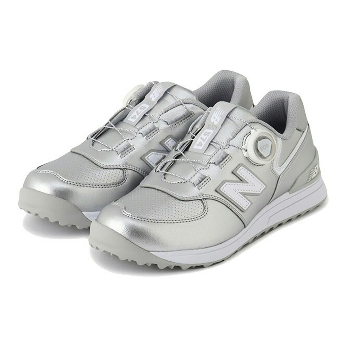 【レディース】ニューバランス ゴルフシューズ 574 v3 SL BOA スパイクレスシューズ WGBS574 WGBS574D 2E相当 2024年秋冬新色 New Balance Golf ボア 靴 ダイヤル式 女性用 23.0cm シルバー(D)