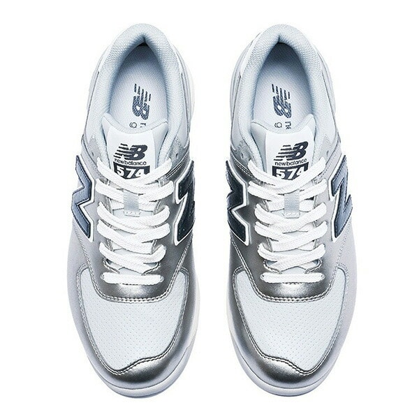 【レディース】ニューバランス ゴルフシューズ 574 v3 SL スパイクレス WGS574 WGS574R3 R3 2E相当 女性用 スパイクレスシューズ 2025年春夏モデル New Balance Golf 靴 紐タイプ シューレース 新色 ニューカラー 22.5cm シルバー(R3)