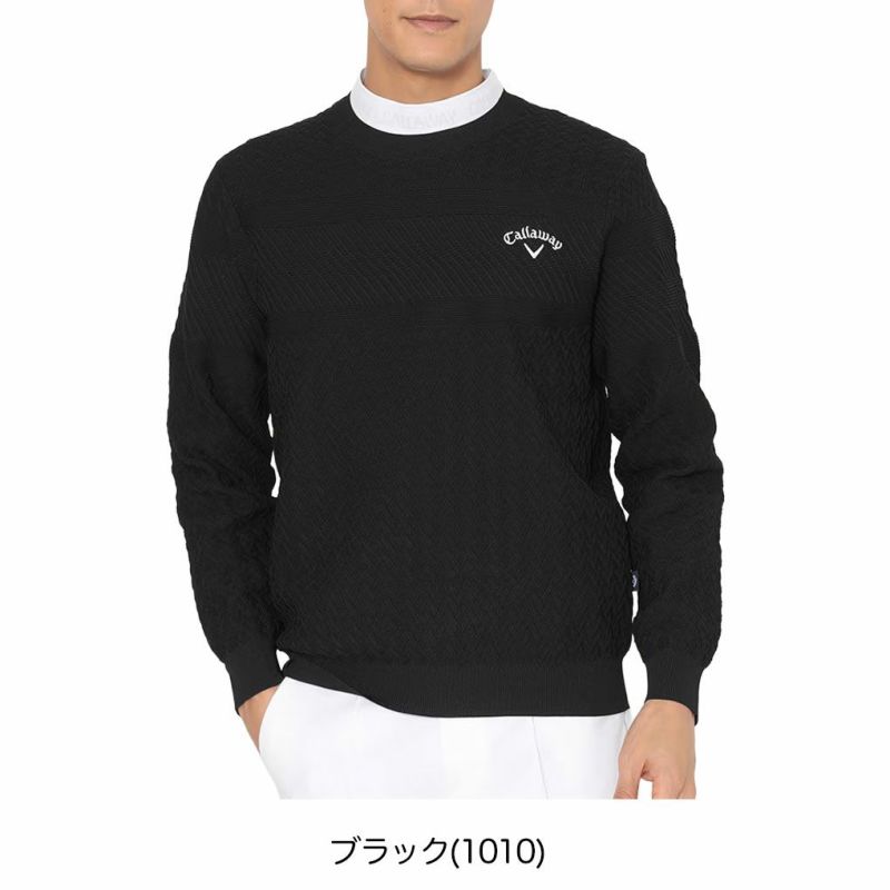 キャロウェイ ガーター編みクルーネックニット C25218100 長袖 メンズ