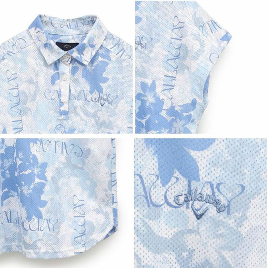 キャロウェイ かざあなメッシュフレンチスリーブシャツ C25134215 レディース ゴルフウェア トップス Callaway 2025春夏モデル 日本正規品 キャロウェイ かざあなメッシュフレンチスリーブシャツ C25134215