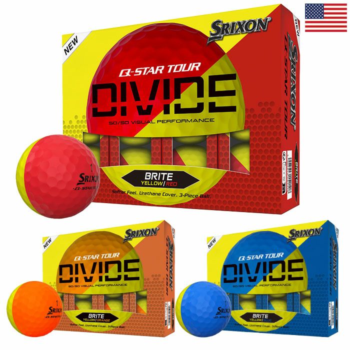 スリクソン 2025 Q-STAR TOUR DIVIDE ゴルフボール 1ダース 12球入 キュースター SRIXON GOLF BALL USA直輸入品 並行輸入