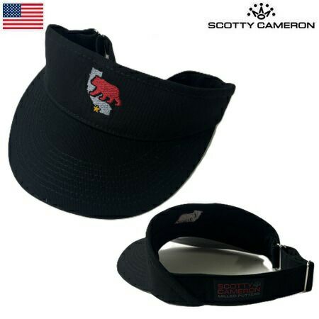 スコッティキャメロン サンバイザー メンズ Cali Bear Visor ブラック 104953 Scotty Cameron USA直輸入品