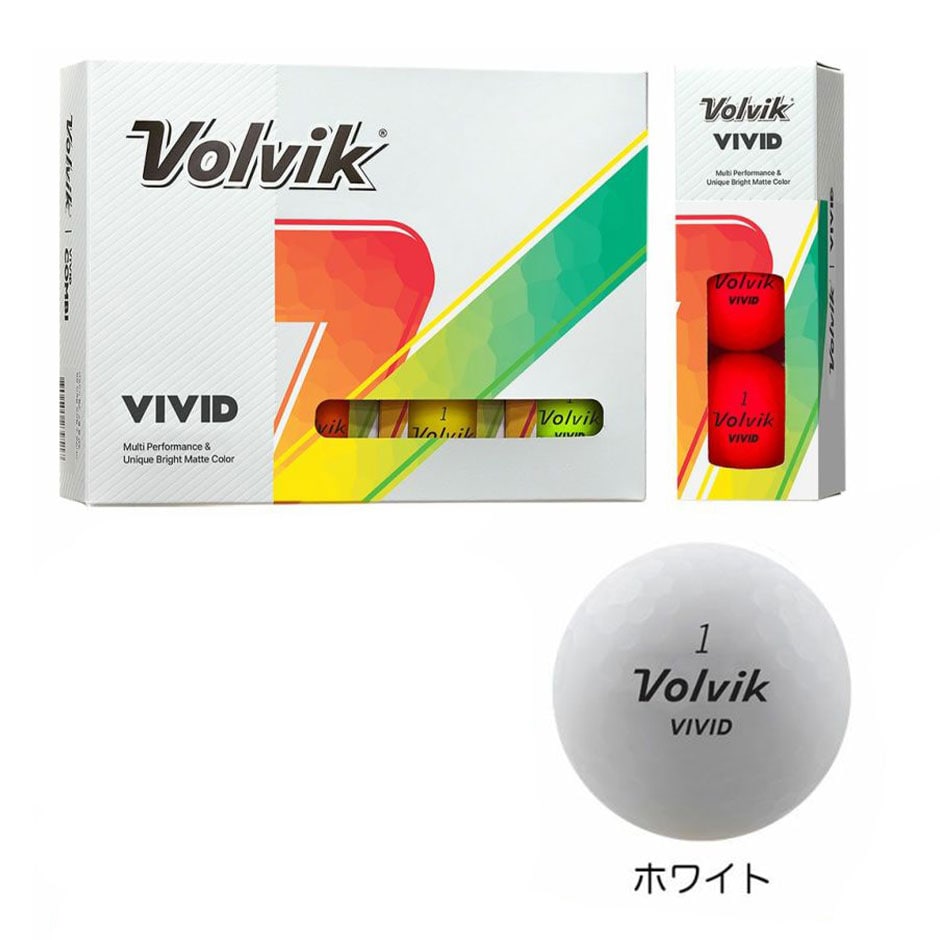 ボルビック Volvik 2024 New VIVID マットカラー ゴルフボール 1ダース(12球入) ビビット ヴィヴィット 2024年モデル USA直輸入品 ゴルフ golf