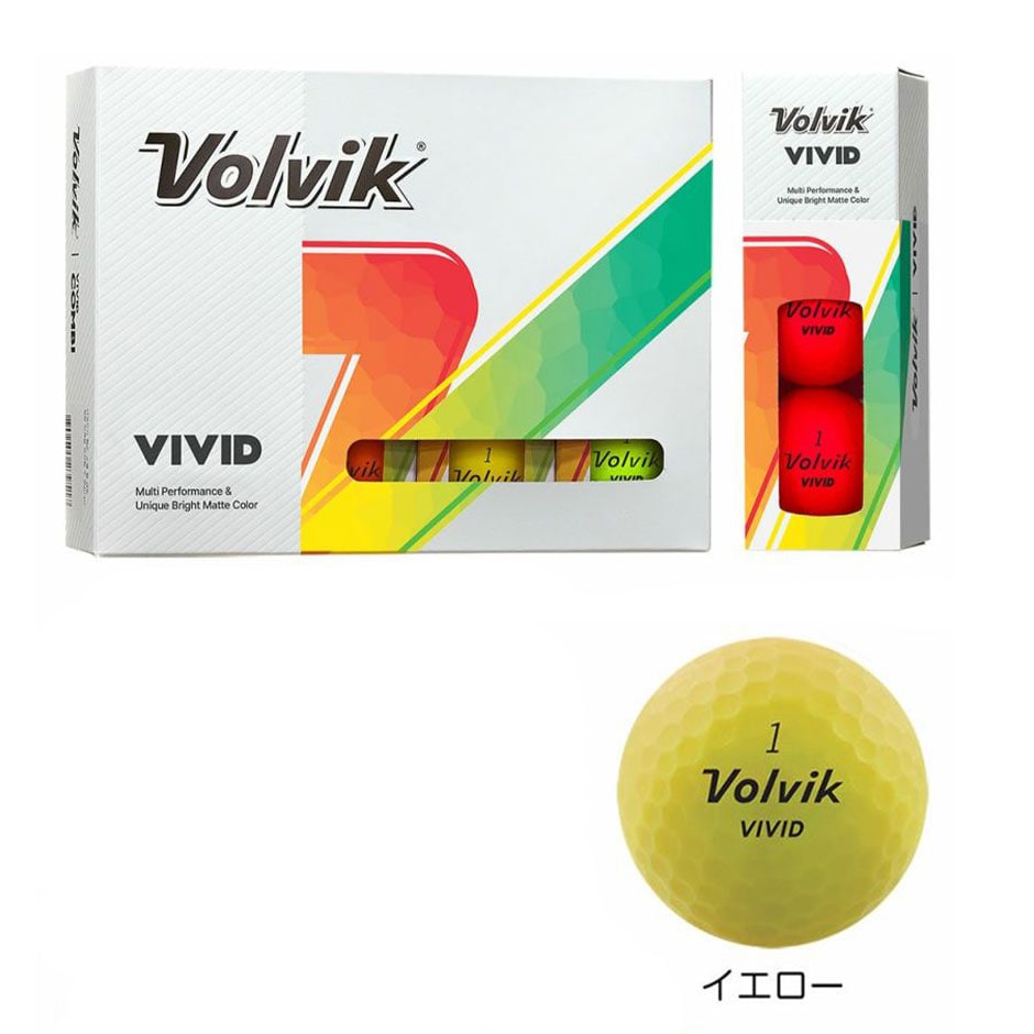 ボルビック Volvik 2024 New VIVID マットカラー ゴルフボール 1ダース(12球入) ビビット ヴィヴィット 2024年モデル USA直輸入品 ゴルフ golf