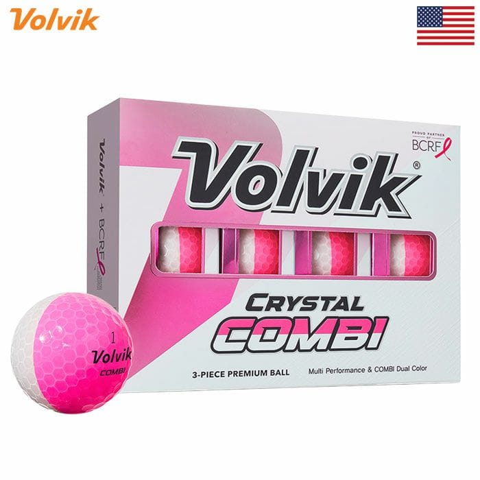 ボルビック Volvik ゴルフボール 2025 BCRF Crystal Combi Pink Golf Balls ピンク 3ピース 1ダース(12球入) 2025年モデル USA直輸入品 並行輸入品 USモデル ゴルフ