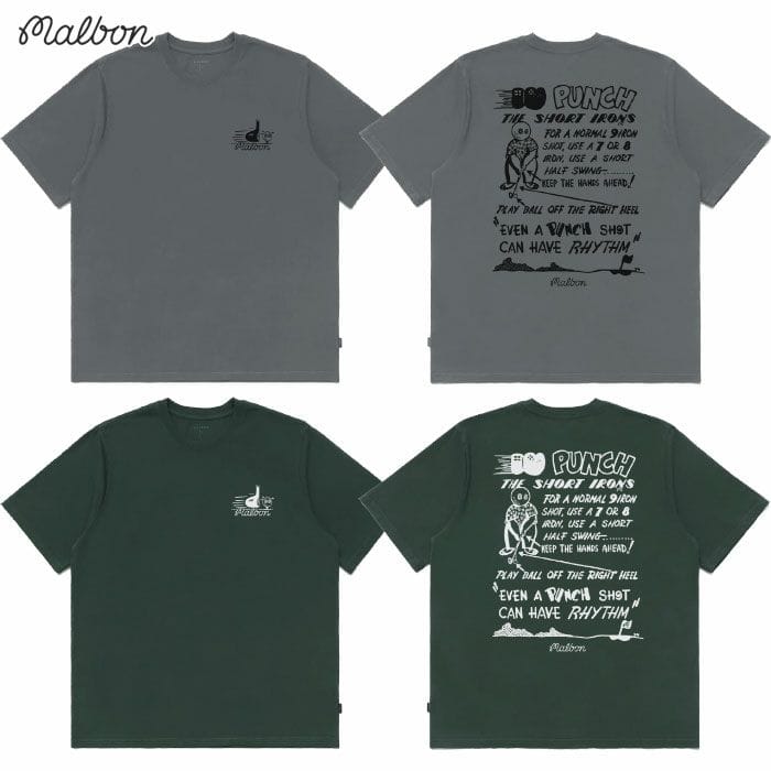 マルボンゴルフ ウェア Tシャツ M-9224 PUNCH SHOT T-SHIRT メンズ ゴルフウェア malbon golf 2025秋冬モデル USモデル 並行輸入品
