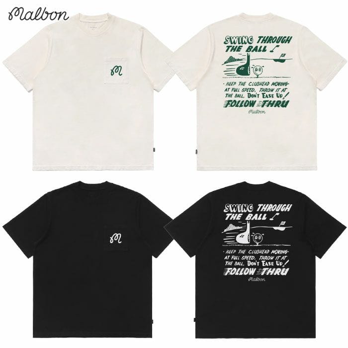 マルボンゴルフ ウェア Tシャツ M-9397 FOLLOW THRU POCKET T-SHIRT メンズ ゴルフウェア malbon golf 2025秋冬モデル USモデル 並行輸入品