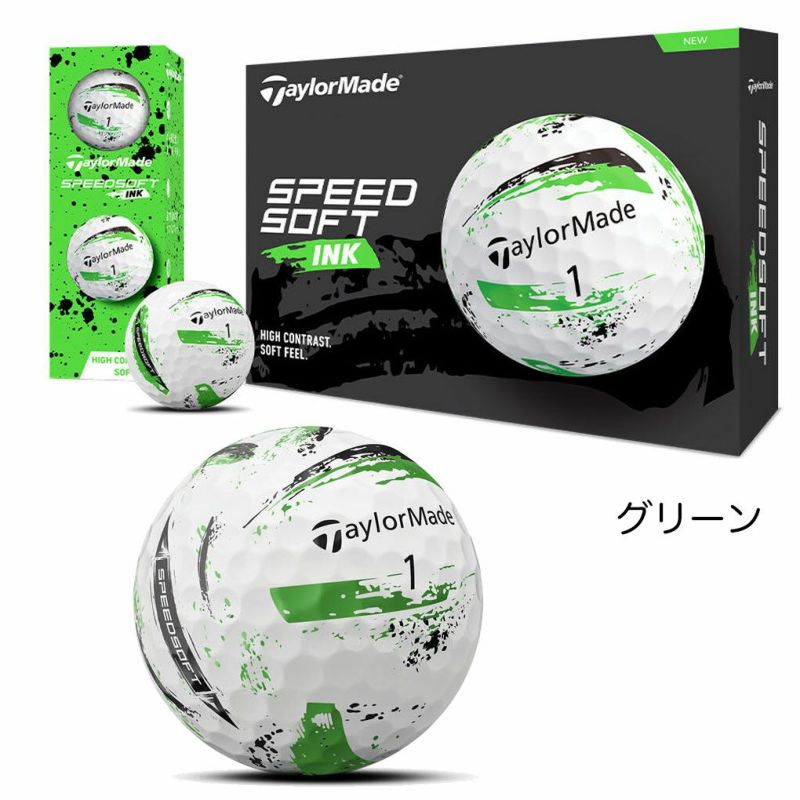 テーラーメイド 2024 SPEEDSOFT スピードソフト インク ボール ゴルフボール 1ダース 全12球 TaylorMade 2024年モデル 日本正規品 ゴルフ golf
