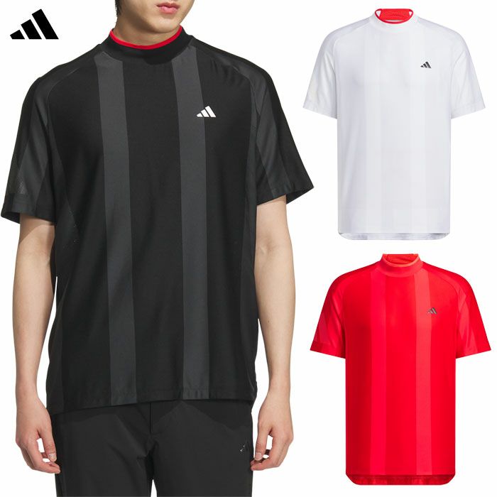 アディダス アディゼロ メッシュ モックネック 半袖シャツ KUK73 メンズ ゴルフウェア トップス モデル adidas 日本正規品 2025春夏