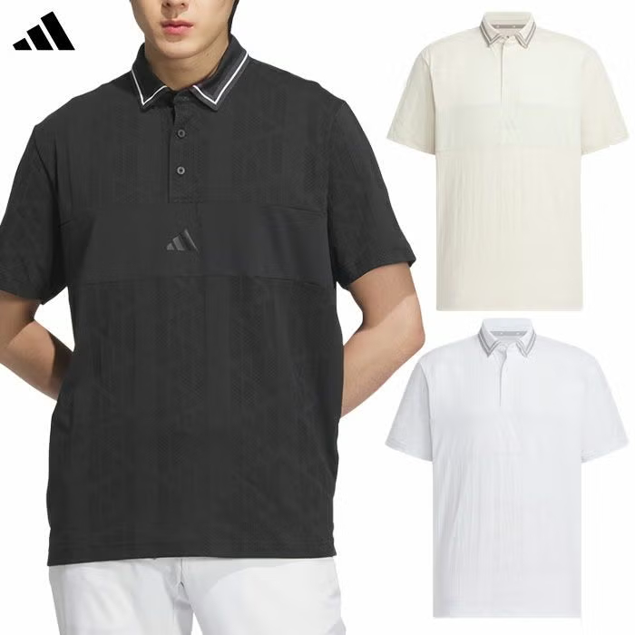 アディダス ビヨンド ザ コース ジャガード BOSロゴ 半袖シャツ KUK57 メンズ ゴルフウェア ゴルフ 2025春夏モデル adidas 日本正規品