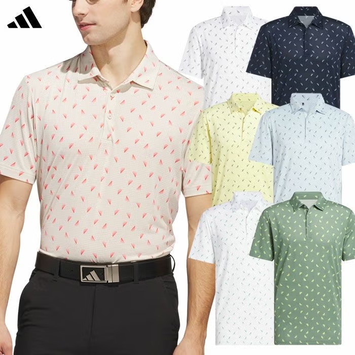 アディダス メッシュ総柄 半袖シャツ KUH65 メンズ ゴルフウェア ゴルフ 2025春夏モデル adidas 日本正規品
