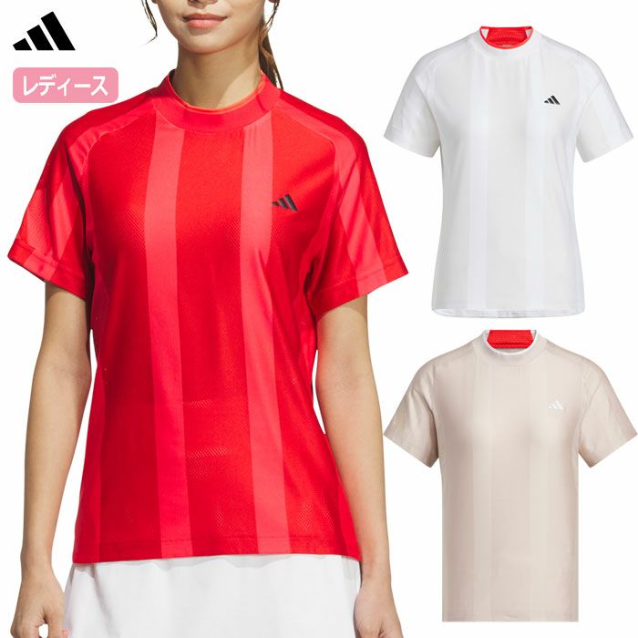 アディダス アディゼロ メッシュ モックネック 半袖シャツ KUK65 レディース ゴルフウェア トップス モデル adidas 日本正規品 2025春夏